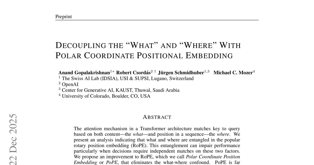 [논문 리뷰] Decoupling the "What" and "Where" With Polar Coordinate Positional Embeddings