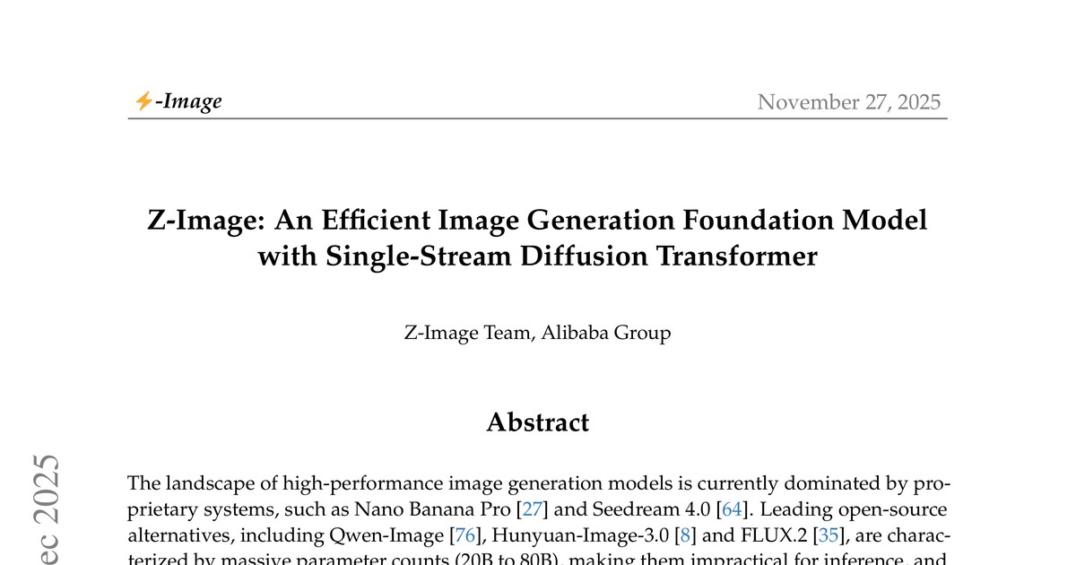 [논문 리뷰] Z-Image: An Efficient Image Generation Foundation Model with Single-Stream Diffusion Transformer