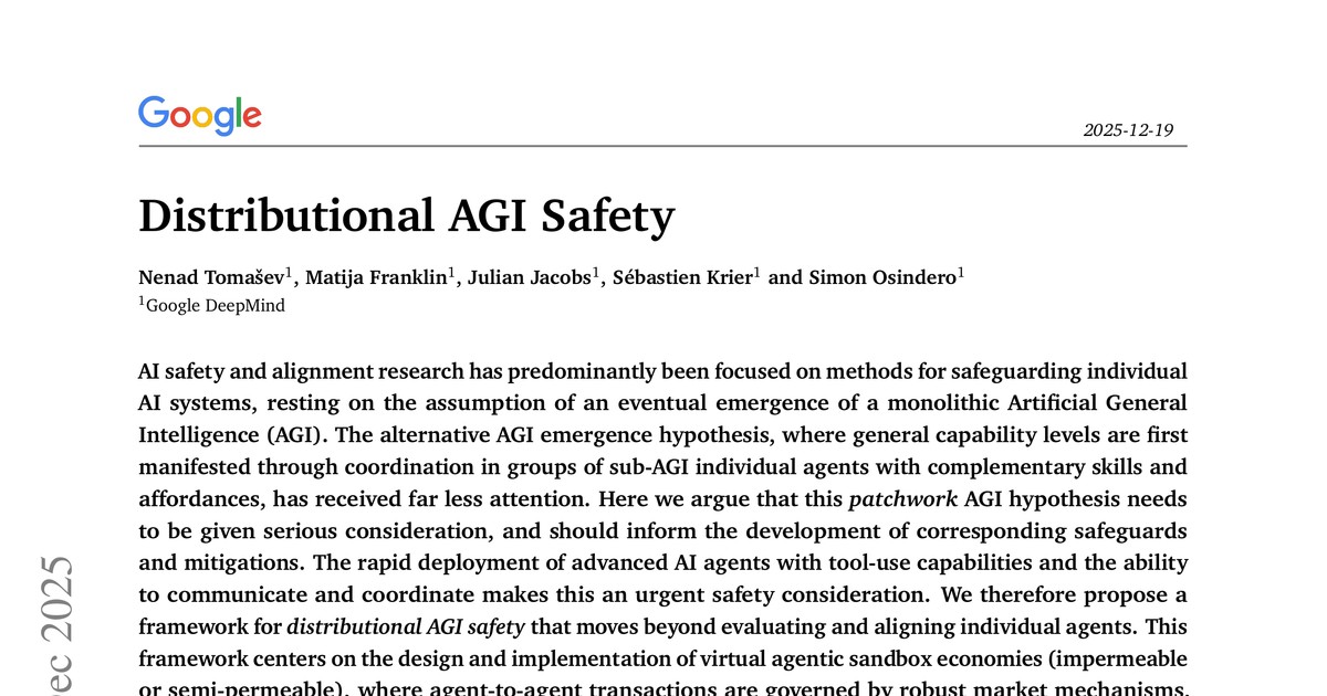 [논문 리뷰] Distributional AGI Safety