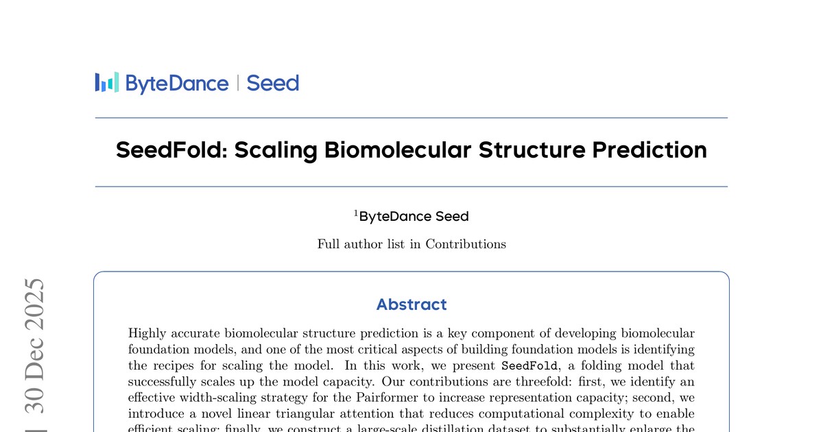 [논문 리뷰] SeedFold: Scaling Biomolecular Structure Prediction