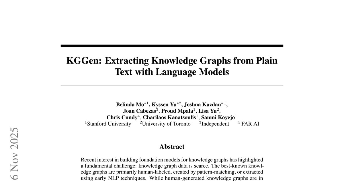 [논문 리뷰] KGGen: Extracting Knowledge Graphs from Plain Text with Language Models