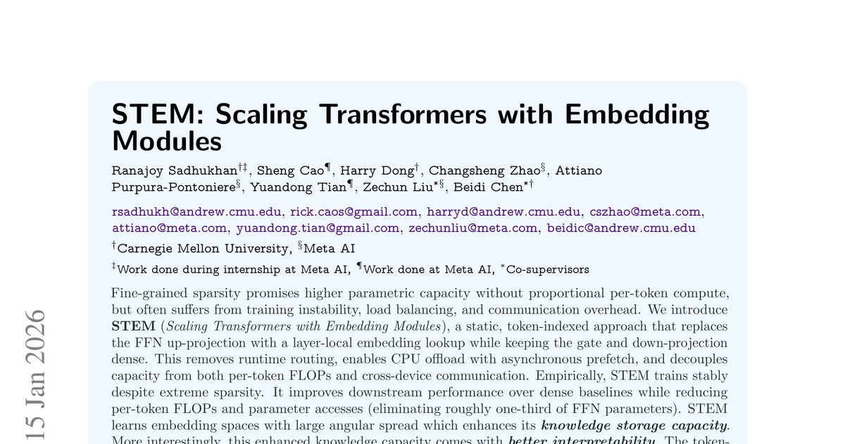 [논문 리뷰] STEM: Scaling Transformers with Embedding Modules