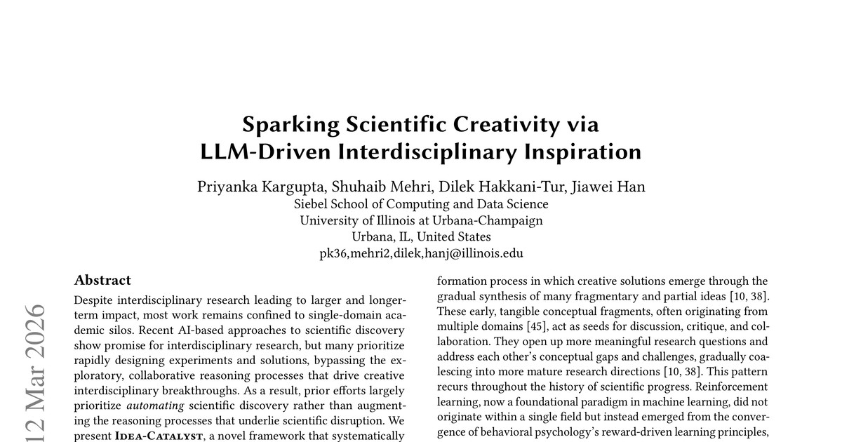 [논문 리뷰] Sparking Scientific Creativity via LLM-Driven Interdisciplinary Inspiration