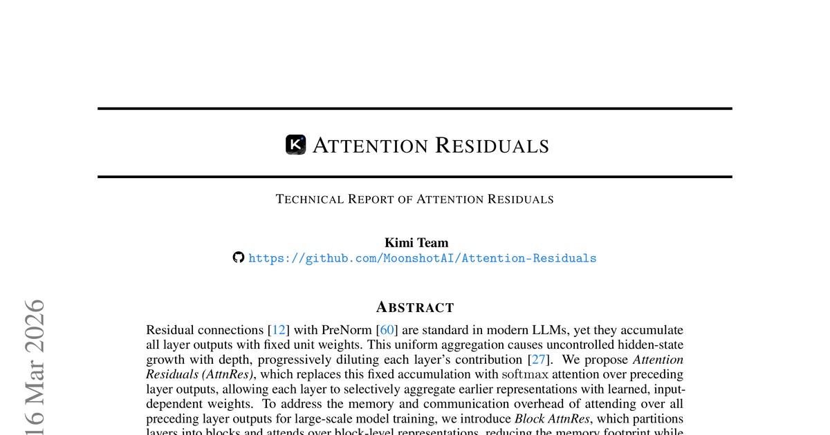 [논문 리뷰] Attention Residuals