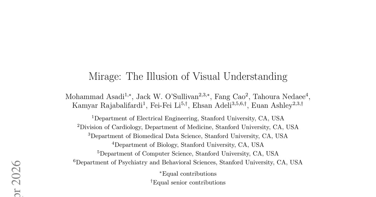 [논문 리뷰] MIRAGE: The Illusion of Visual Understanding