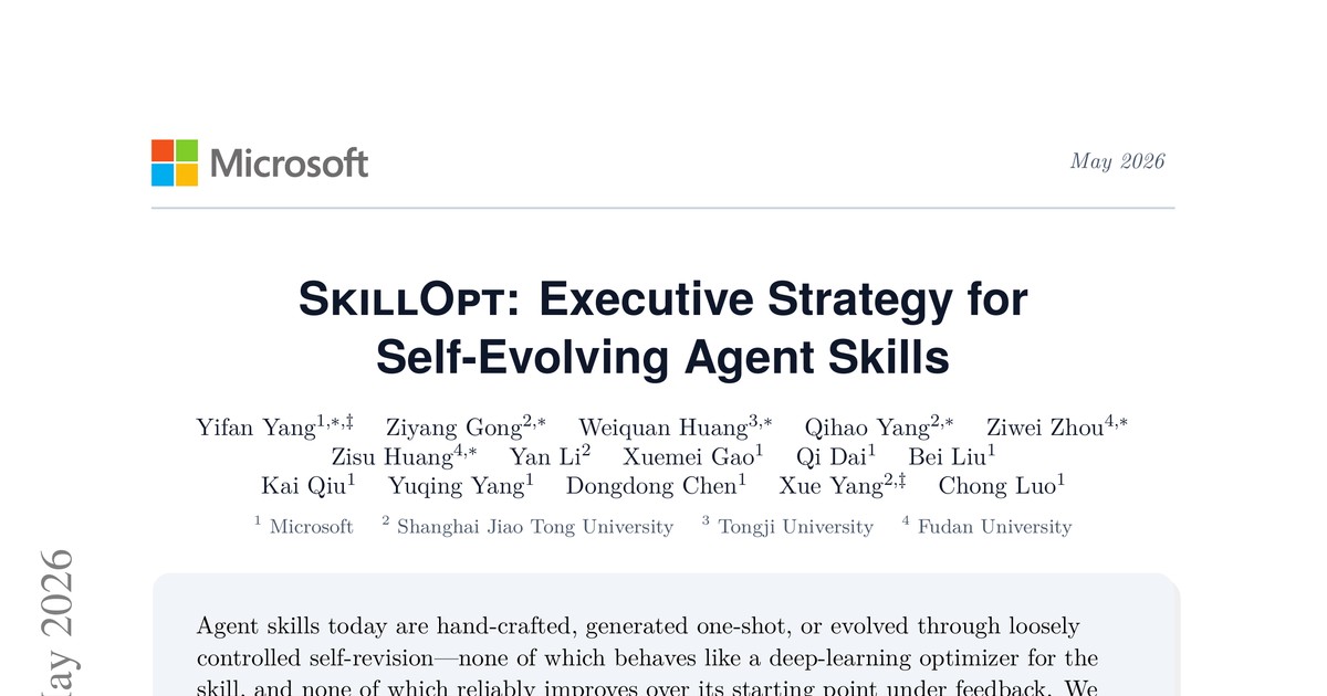 [논문 리뷰] SkillOpt: Executive Strategy for Self-Evolving Agent Skills