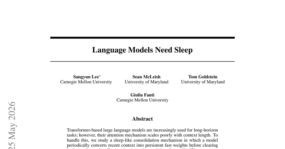 [논문 리뷰] Language Models Need Sleep